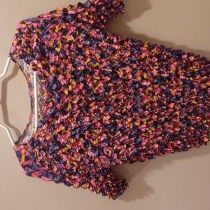 Womens Popcorn stretch crinkle blouse